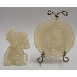 Vtg‎ Mosser Glass Pee Wee Clown F Fawn w. Matching All the World Plate